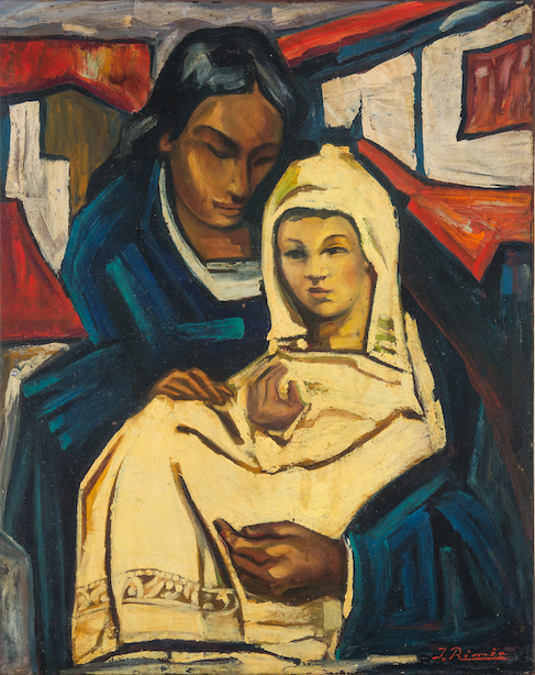 Motina ir vaikas.1955.Drobe,aliejus,81.30x63.50cm